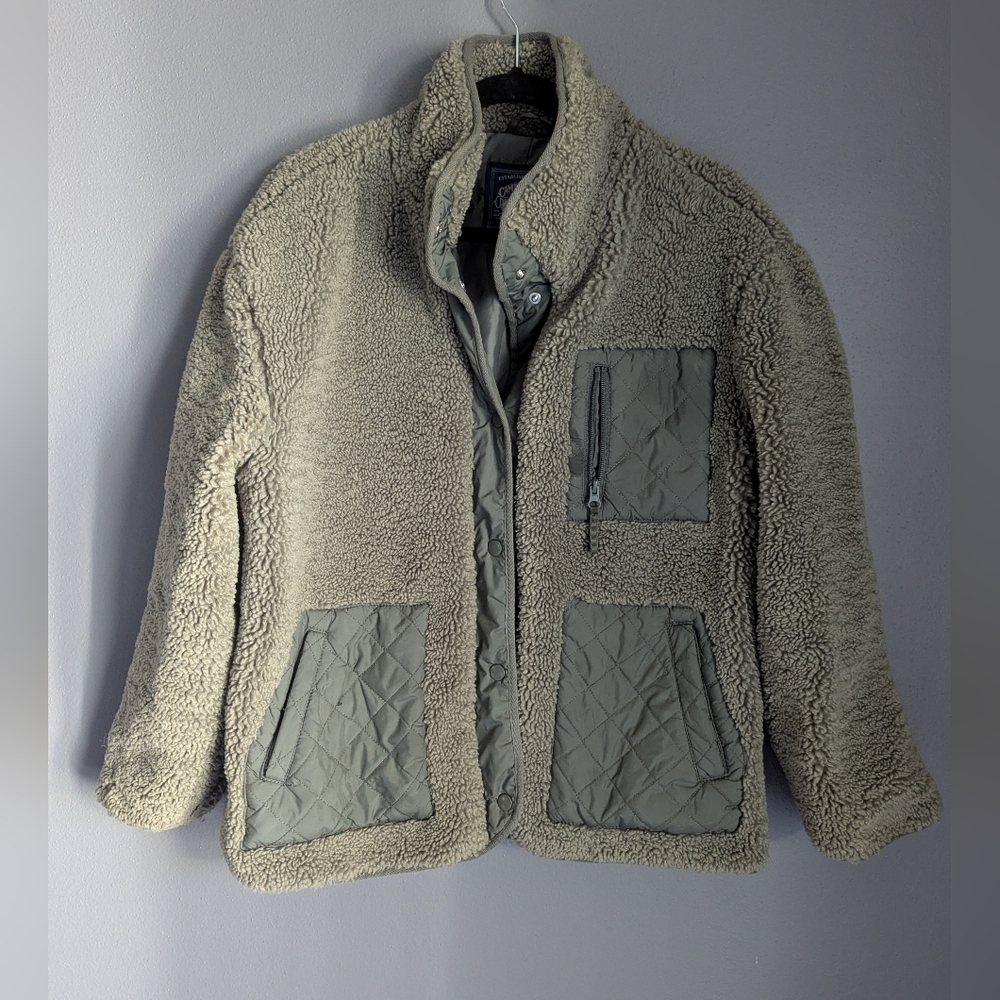 Cambridge dry goods company women's size large green fleece winter jacket